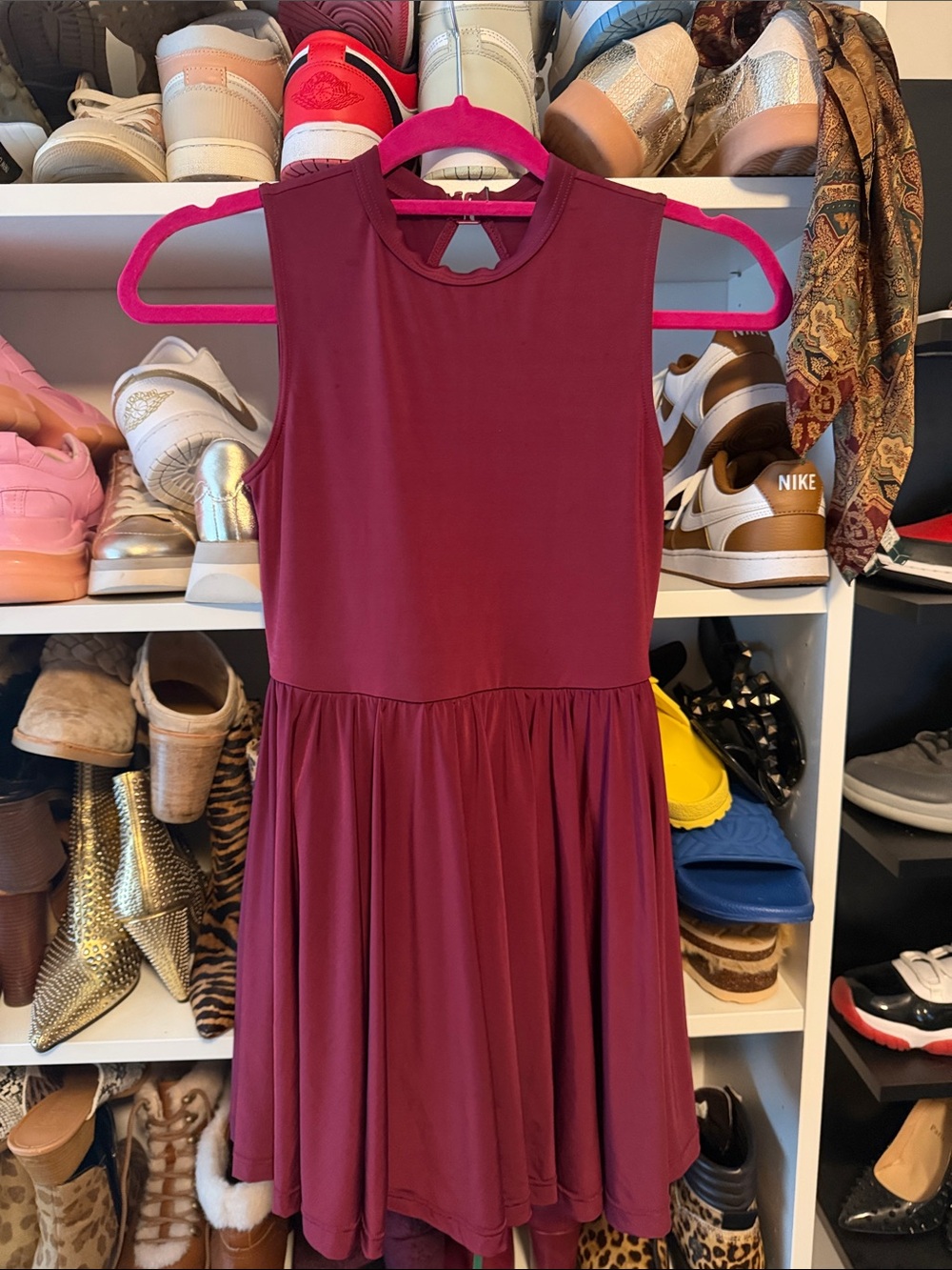 balera Burgundy Sleeveless Dance Dress